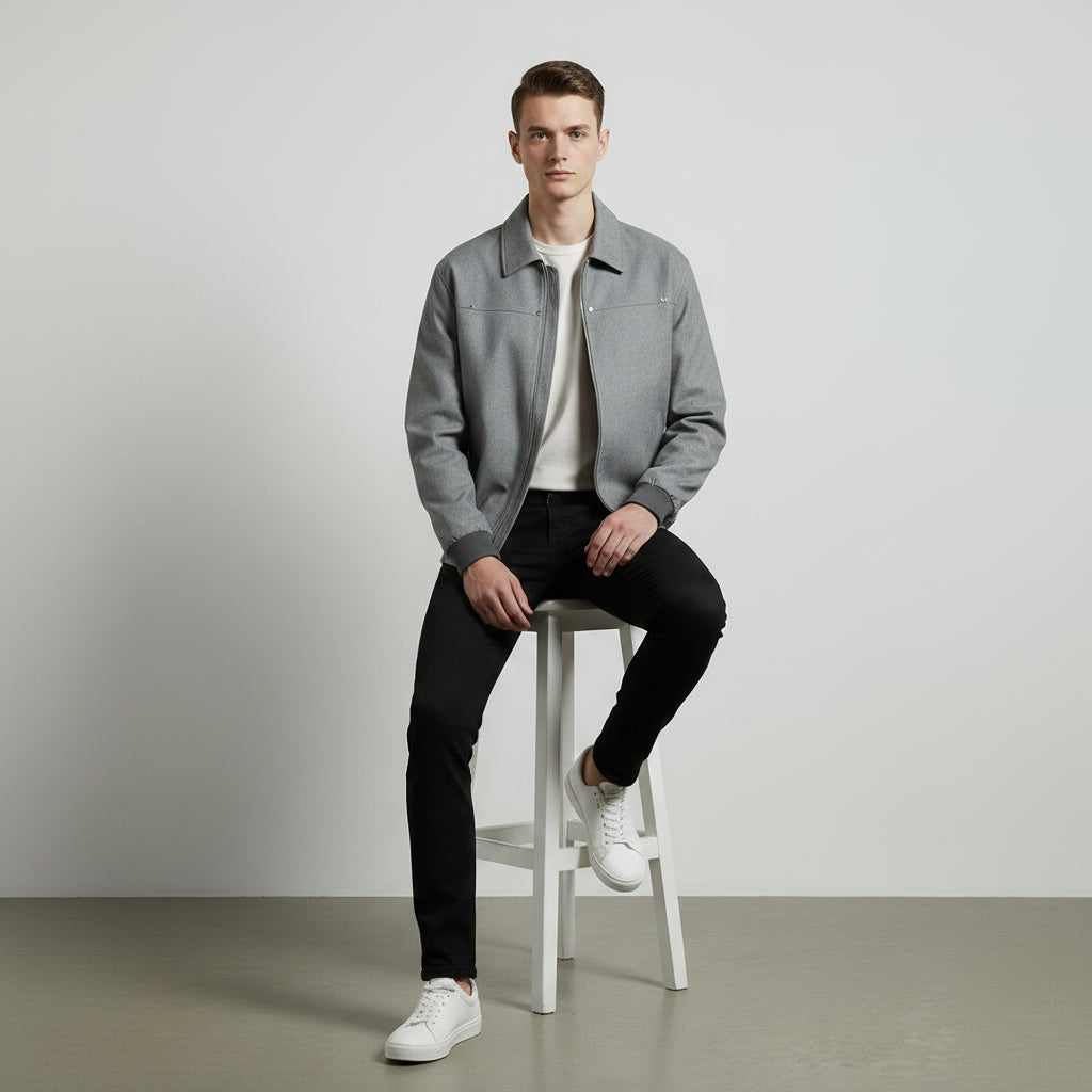 Manteau Homme Rétro à Col Revers – Esprit Américain Iconique