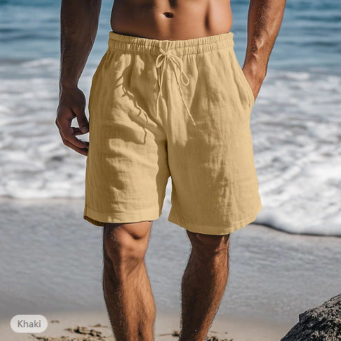Short Homme Lin Coton – Taille Élastique Coupe Droite
