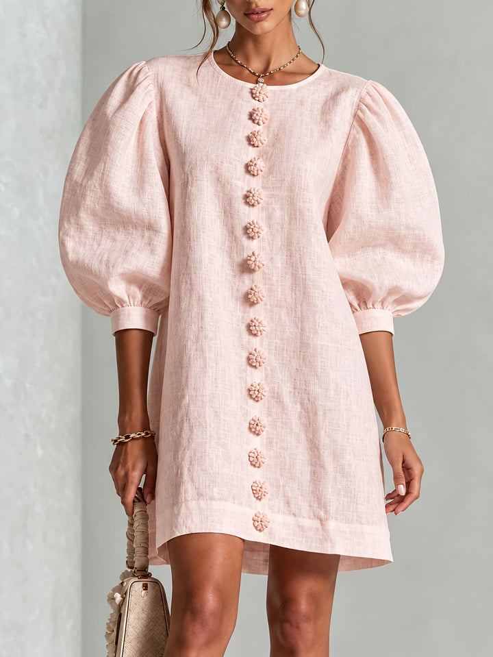 Robe Femme Mini – Manches Lanterne et Coupe Ample