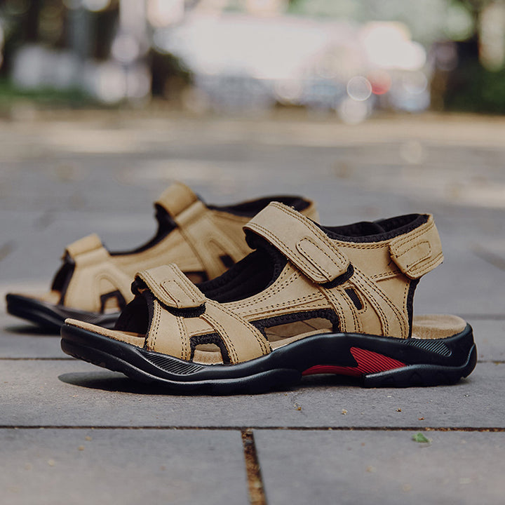 Pánské římské sandály – svršek s koženým vzhledem, outdoorový styl