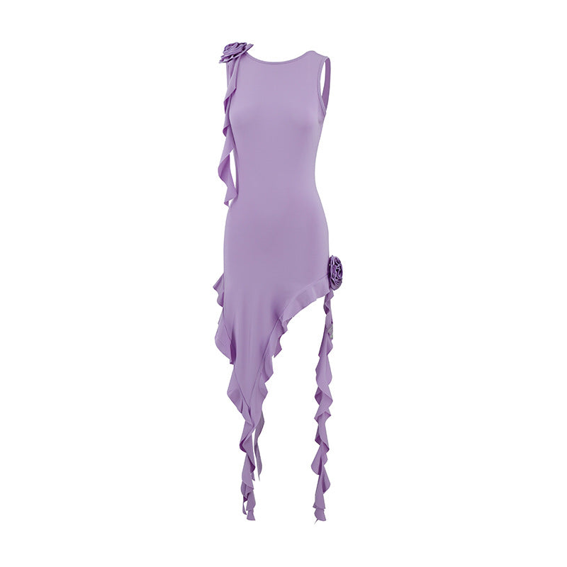 Vestito da donna mini con volant – Gonna asimmetrica ispirata alla medusa
