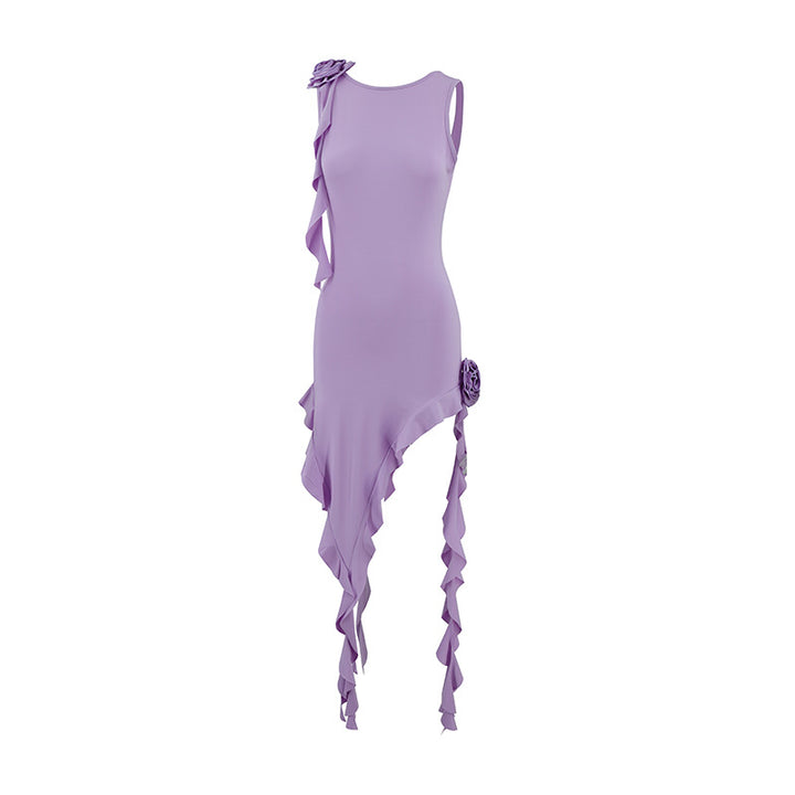 Vestito da donna mini con volant – Gonna asimmetrica ispirata alla medusa