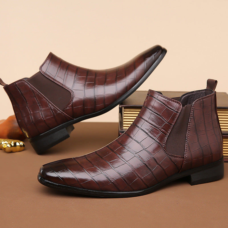 Bottines Chelsea Homme – Finition Brillante, Style Moderne