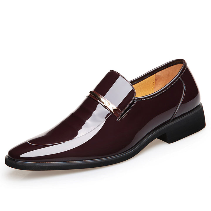 Mocassins Homme à Bout Pointu – Barrette Métal, Fini Brillant