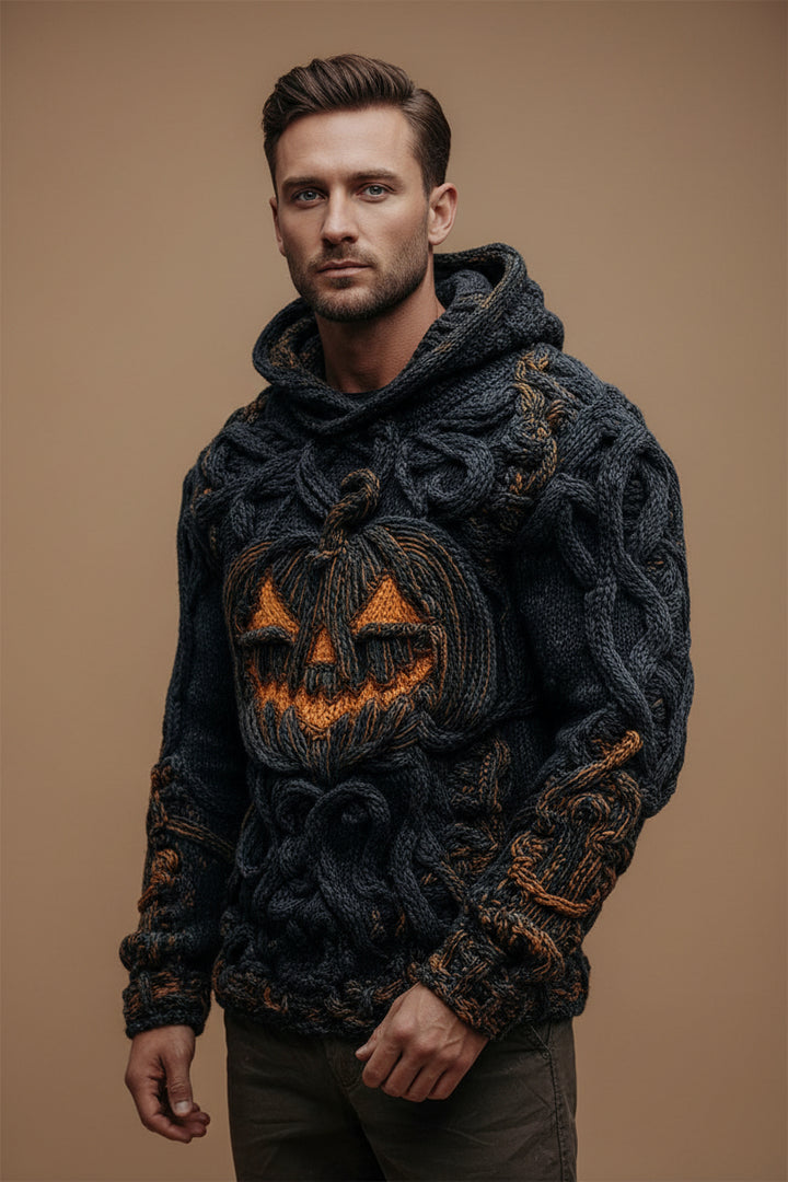 Herren-Sweater mit 3D-Halloween-Print – Weite Passform mit Druckeffekt