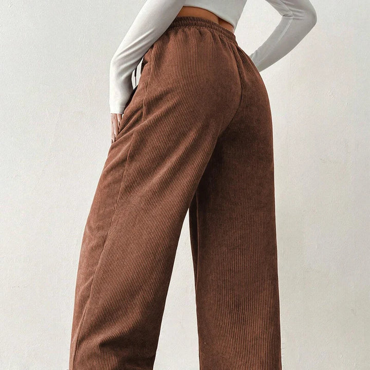 Pantalon Femme Large en Velours Côtelé – Coupe Ample et Décontractée