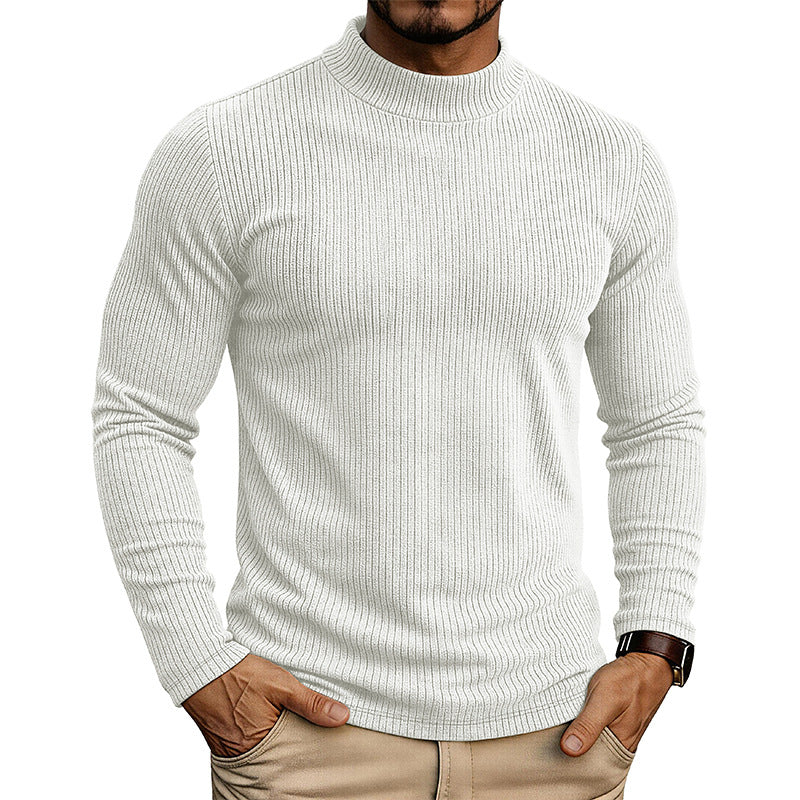 Herren-Pullover mit Stehkragen – Feinstrick und figurbetonte Passform
