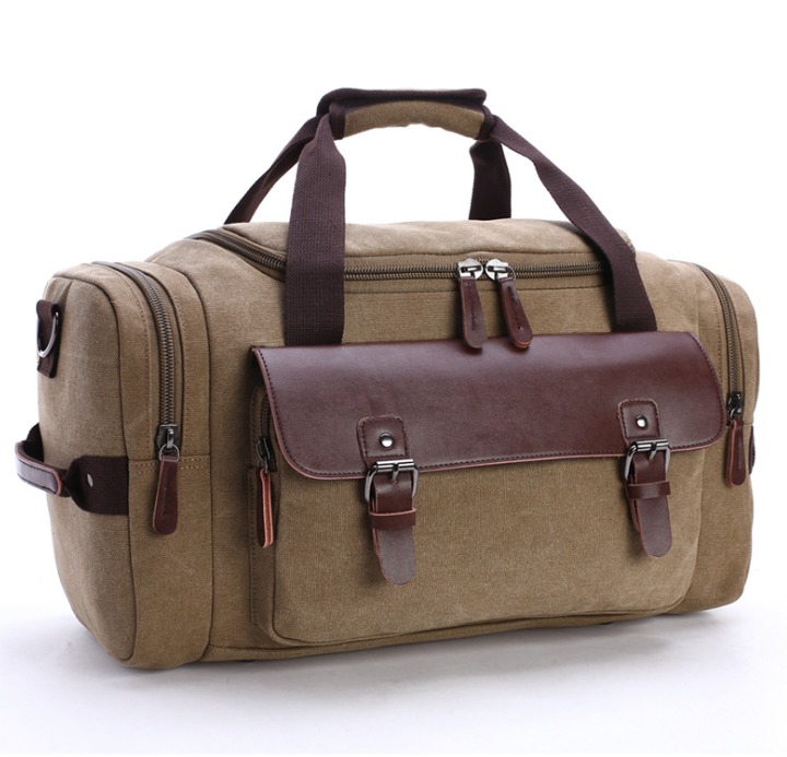 Borsa da viaggio uomo in tela – Grande capacità con tracolla versatile