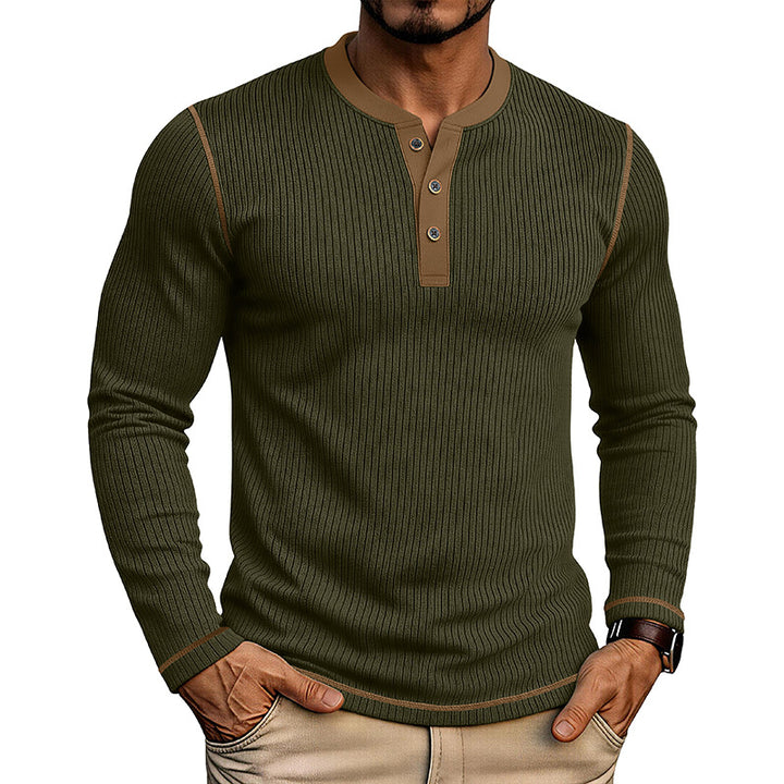 Henley Homme en Maille Légère – Chemise Manches Longues