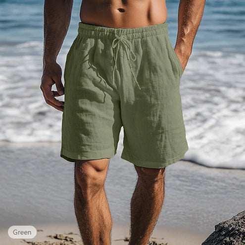 Short Homme Lin Coton – Taille Élastique Coupe Droite