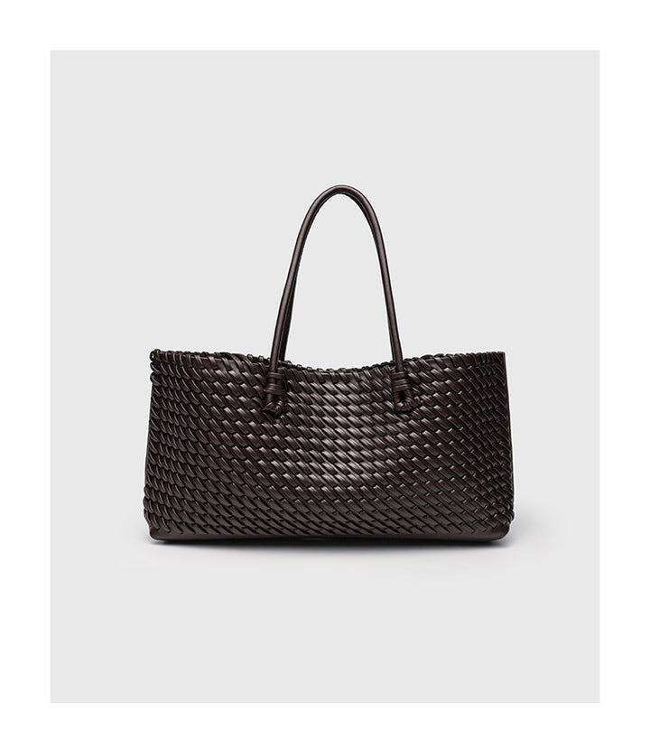 Geflochtene Damen-Shopper-Tasche – Strukturierte, rechteckige Form