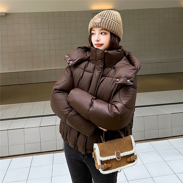 Manteau Femme Matelassé à Capuche – Coupe Épaisse Commute