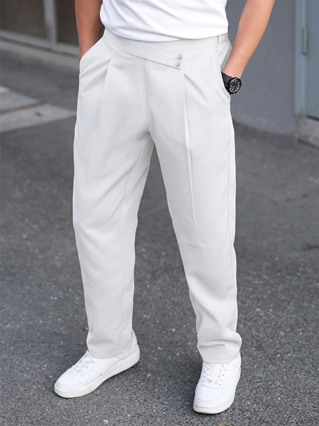 Lässige Herren Hose – Weite Passform mit mittlerer Taille