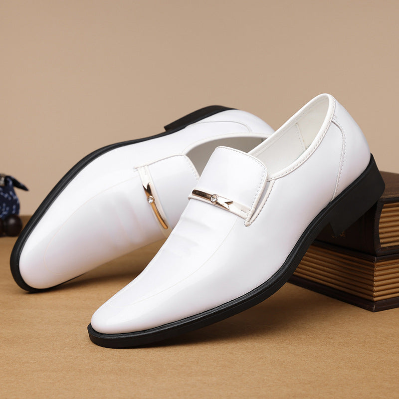Mocassins Homme à Bout Pointu – Barrette Métal, Fini Brillant