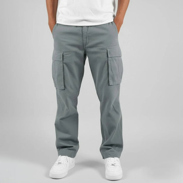 Pantalon Cargo Homme – Coupe Ample, Taille Cordon, Multi-poches