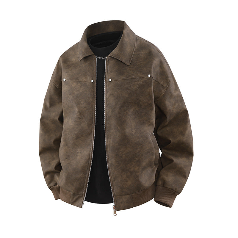 Manteau Homme Rétro à Col Revers – Esprit Américain Iconique