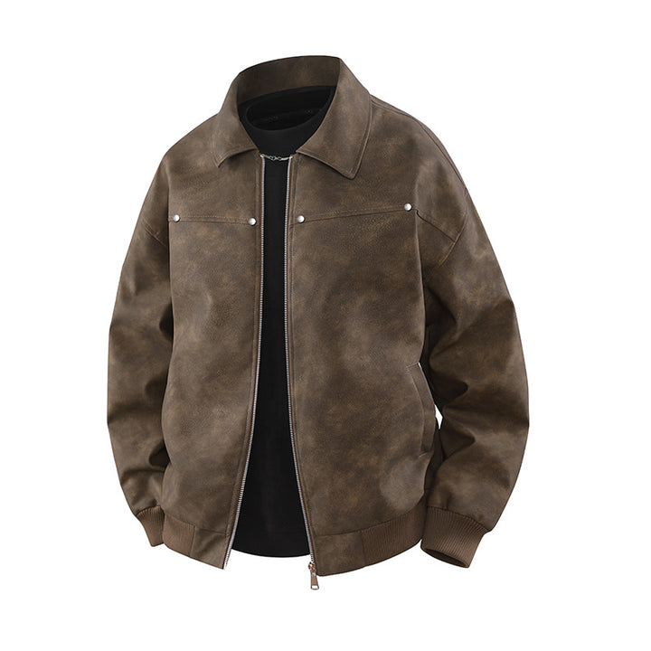 Manteau Homme Rétro à Col Revers – Esprit Américain Iconique