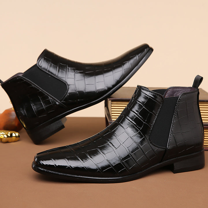 Bottines Chelsea Homme – Finition Brillante, Style Moderne