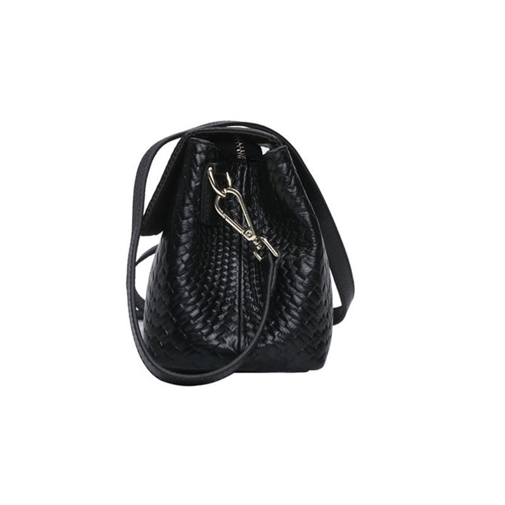 Borsa a tracolla da donna in pelle intrecciata – formato compatto spalla