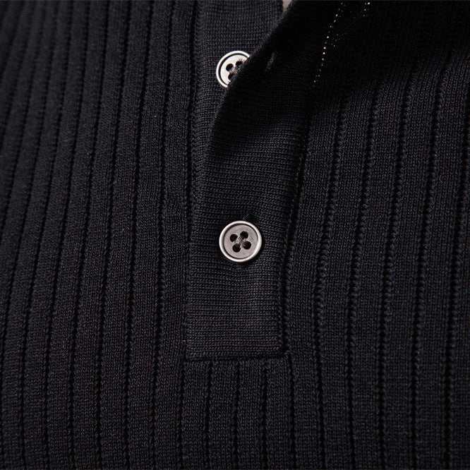 Gerippter Henley-Pullover für Herren – Lässiger, taillierter Schnitt