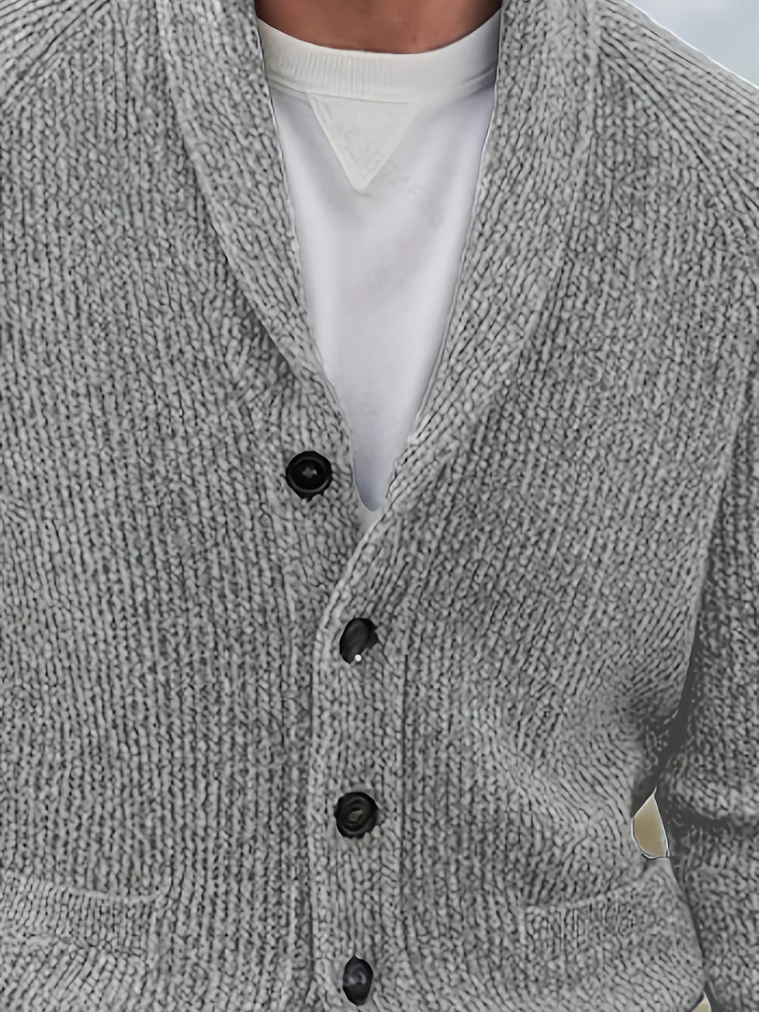 Herren-Strickweste – Legerer, dicker Schnitt