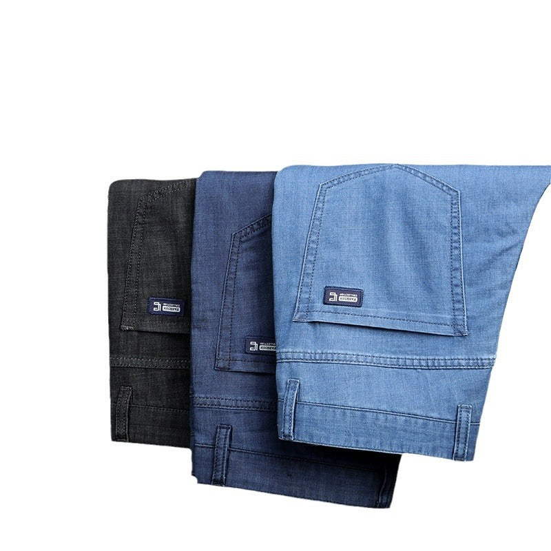 Lyocellbroek voor heren - licht, casual model met rechte pijpen
