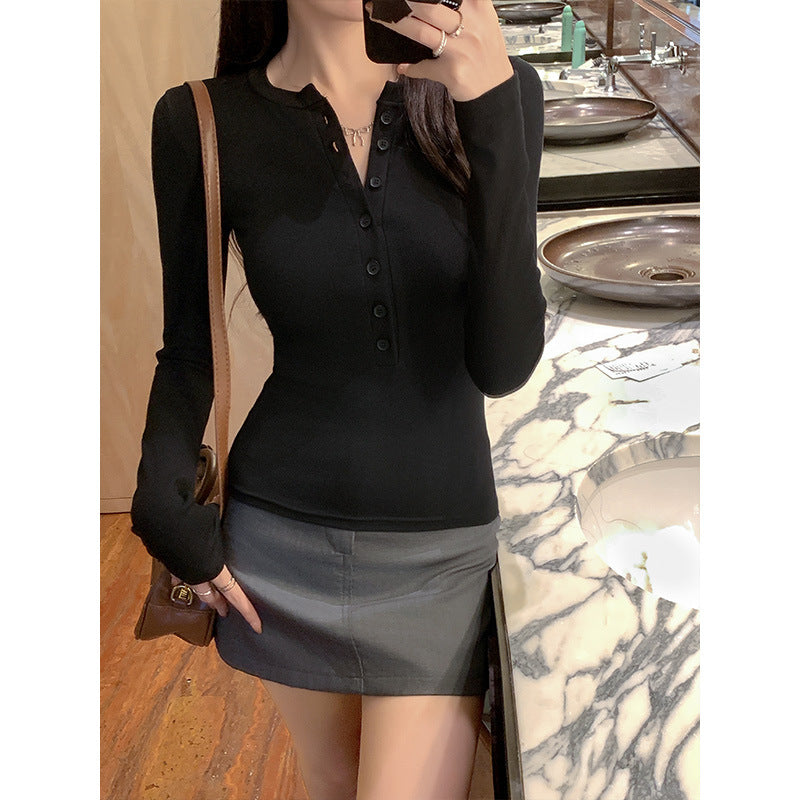 Haut Femme Côtelé en Coton – Coupe Slim Boutonné