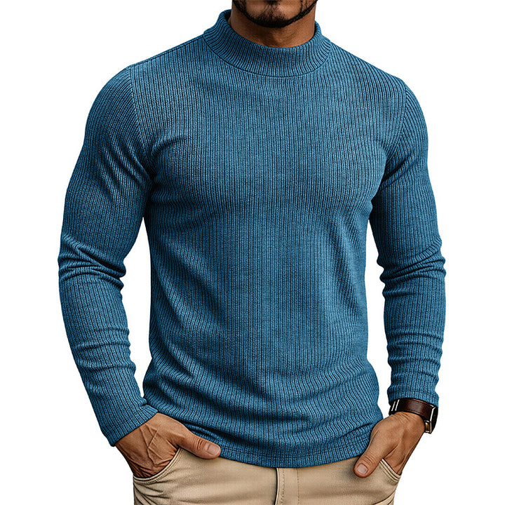 Herren-Pullover mit Stehkragen – Feinstrick und figurbetonte Passform