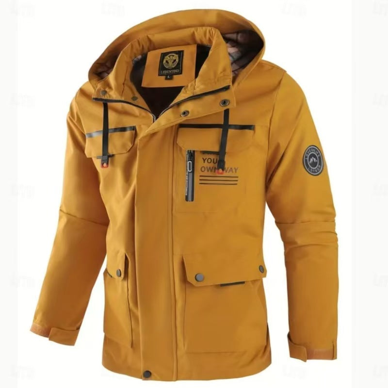 Veste Parka à Capuche Homme – Coupe Loose, Poches Multiples, Coupe-Vent