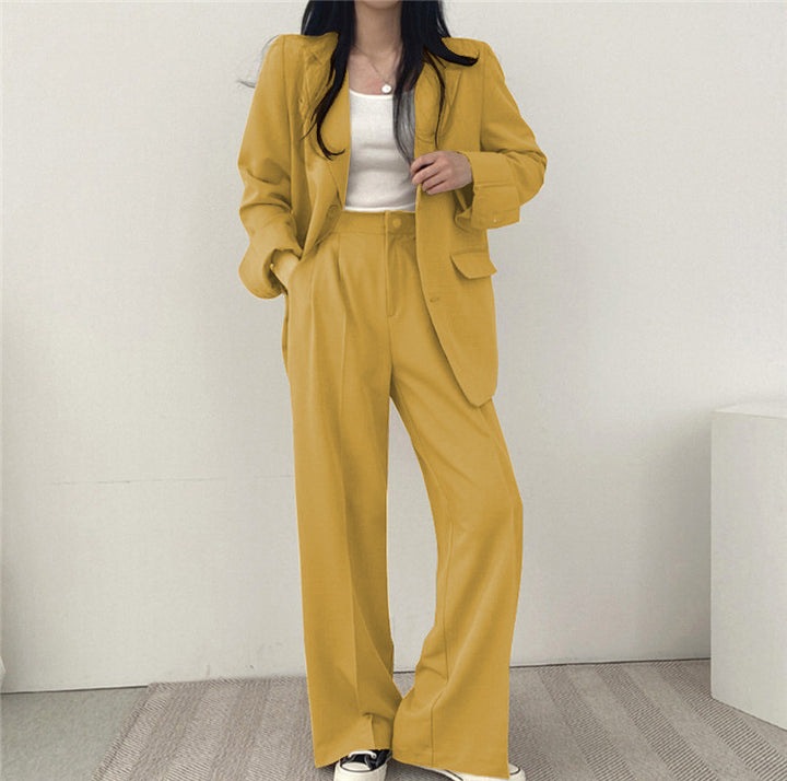 Lässiger Damenanzug – zweiteiliges Set im koreanischen Stil