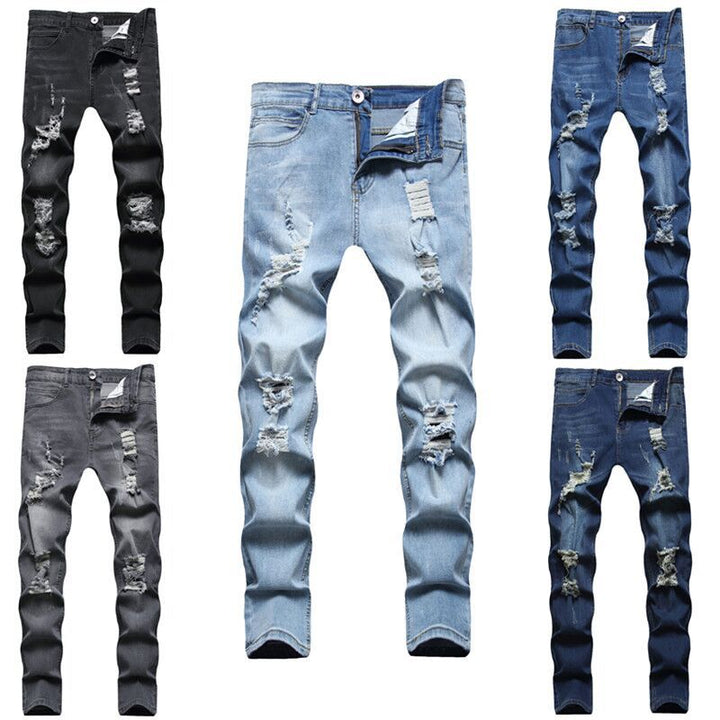 Slim fit-jeans til mænd i bomuld – strækbar pencil fit