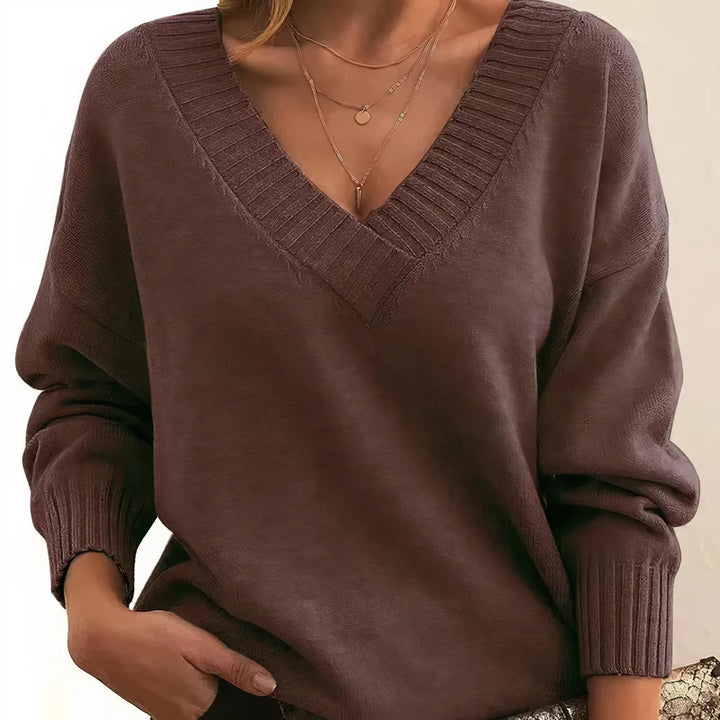 Damen-Strickpullover – Legerer Schnitt mit Rippbündchen