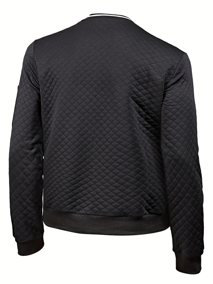 Herrenstrickjacke mit strukturierter Strickoptik – strukturierter Reißverschluss‑Verschluss