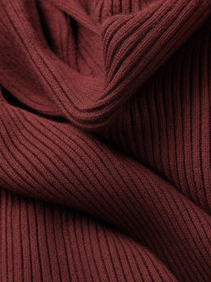 Elegantes, tailliertes Midikleid für Damen aus Strick – Taillierter Schnitt