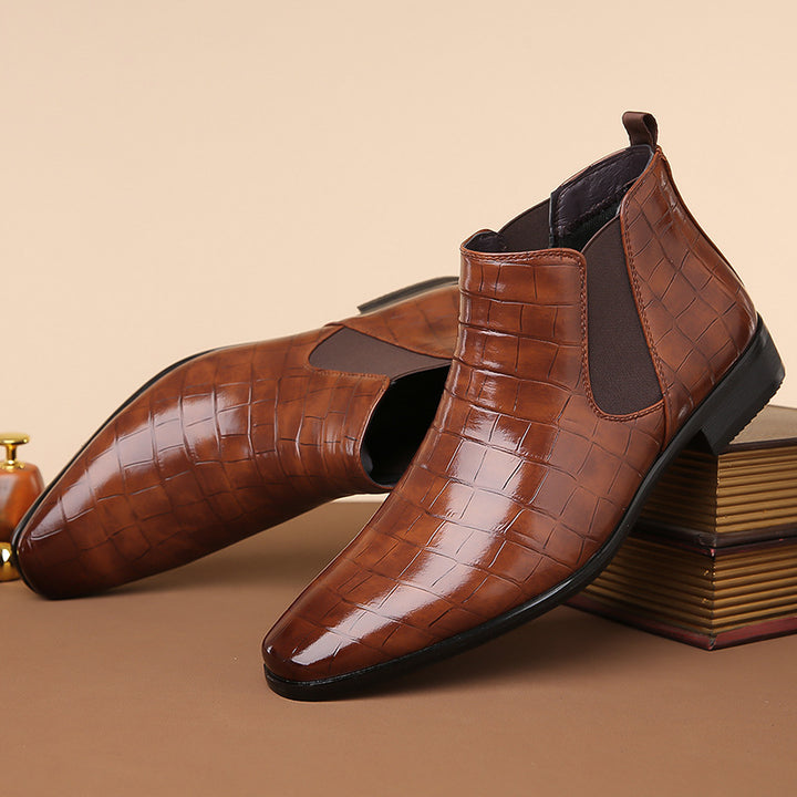 Bottines Chelsea Homme – Finition Brillante, Style Moderne