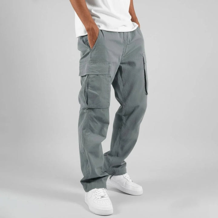Pantalon Cargo Homme – Coupe Ample, Taille Cordon, Multi-poches