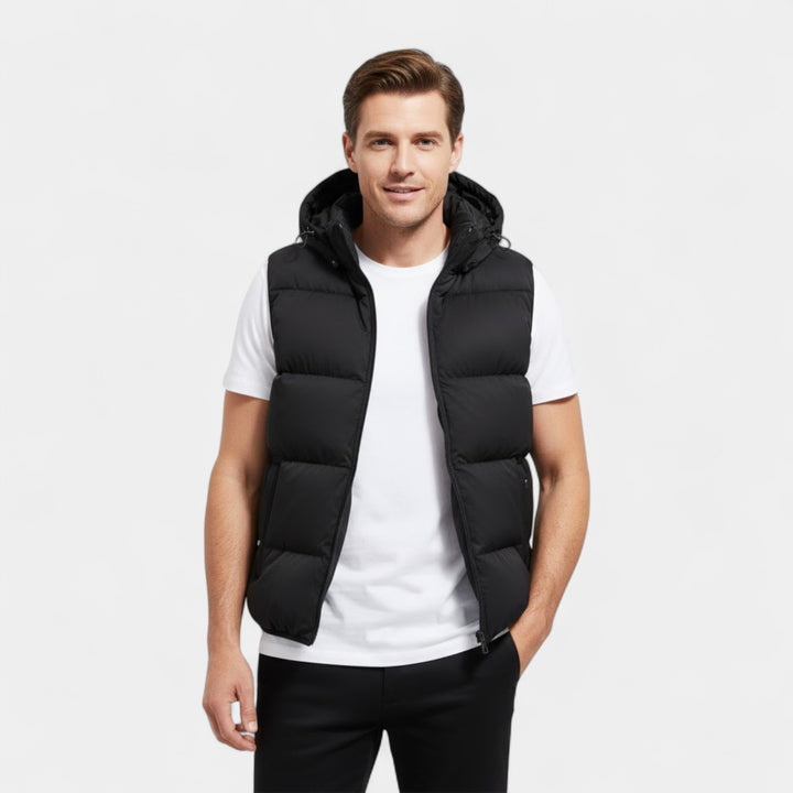 Gilet smanicato uomo cotone con cappuccio – Termico spesso casual