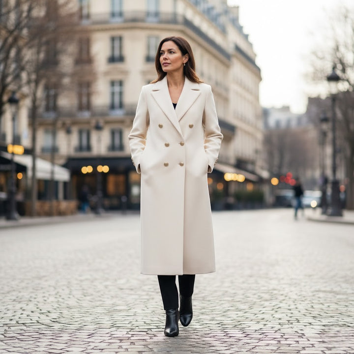 Riche | Cappotto lungo donna incrociato in tweed