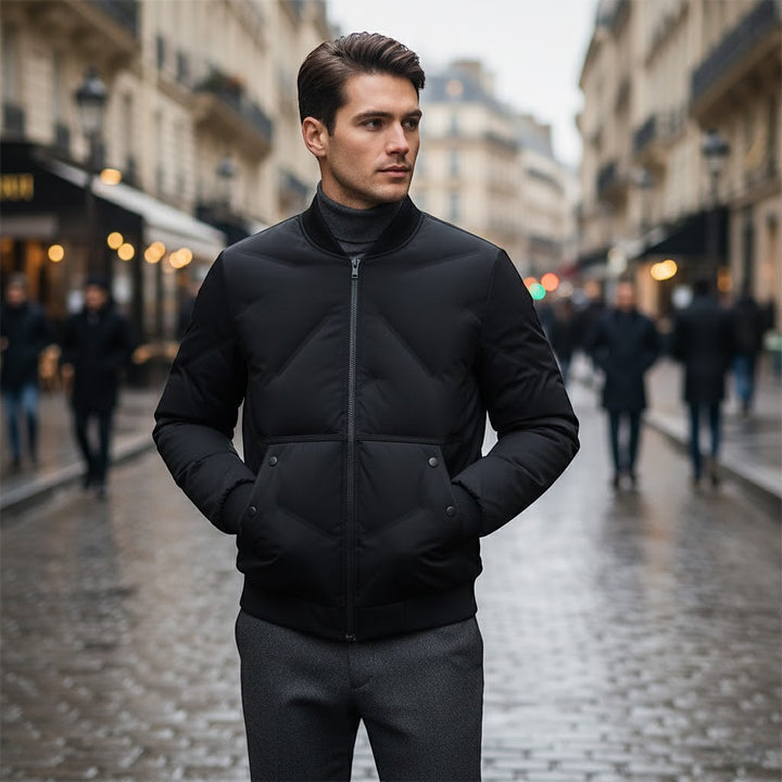 Claire Mode | Giacca Uomo Trapuntata in Cotone – Collo Alto