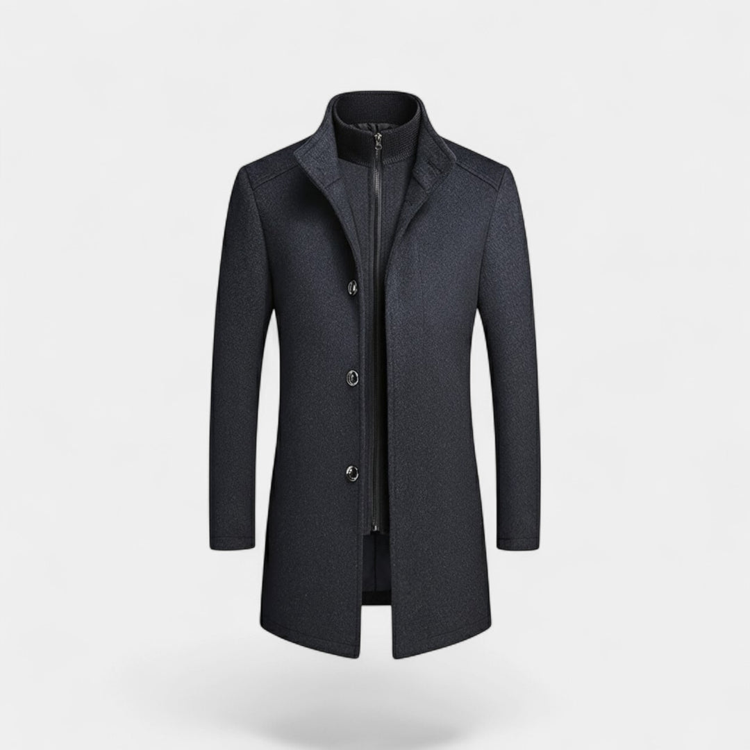 Claire Mode | Cappotto Uomo in Lana – Collo Doppio Mezza Lunghezza