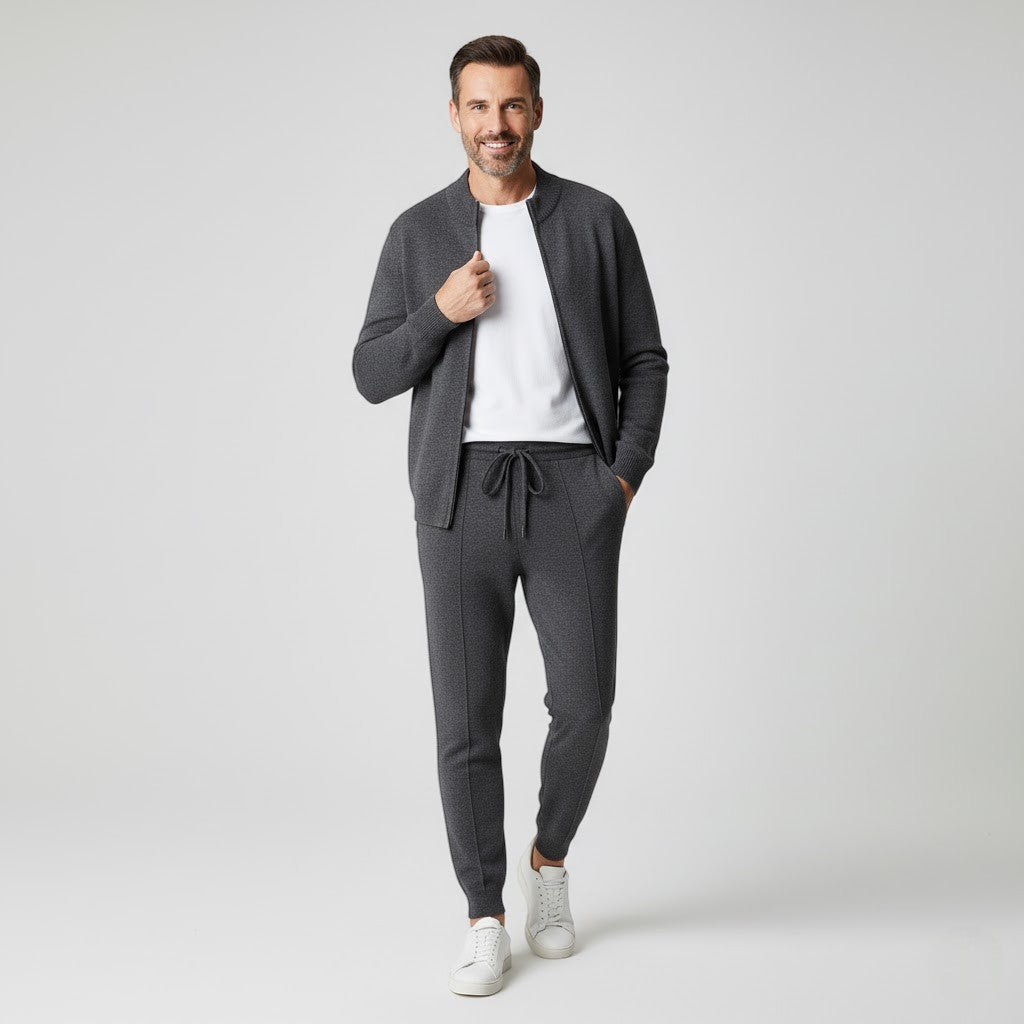 Herren Wollstrick-Set – lässige, taillierte Passform