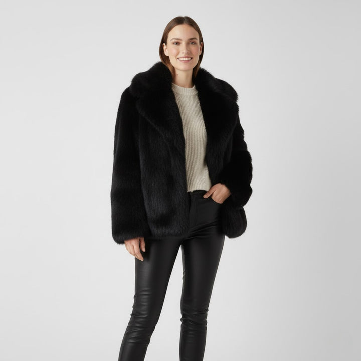 Riche | Cappotto invernale donna in chiffon, lana e pelliccia