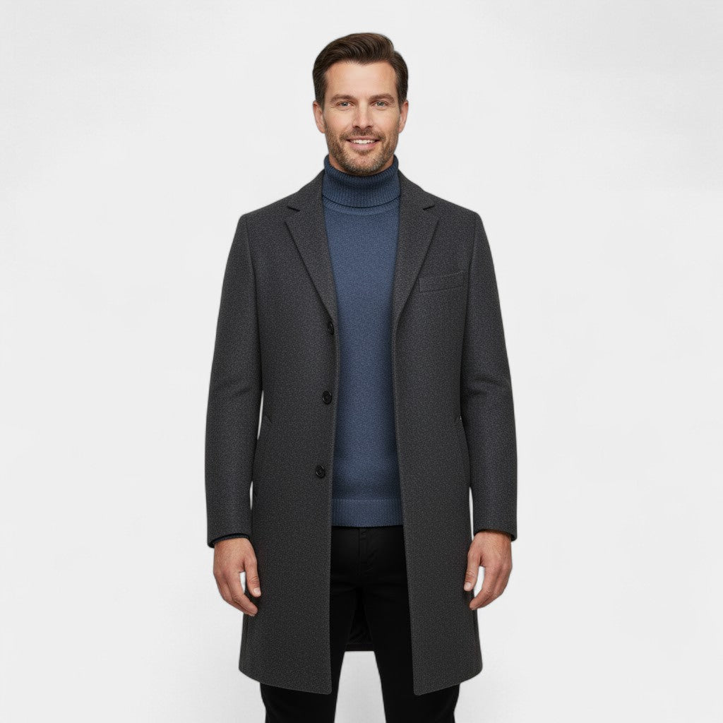 Riche | Herren-Trenchcoat mittellang aus Wolle