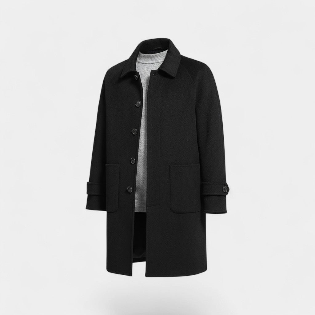 Claire Mode | Cappotto Uomo 100% cachemire – Reversibile Mezza Lunghezza con Chiusura a Un Bottone