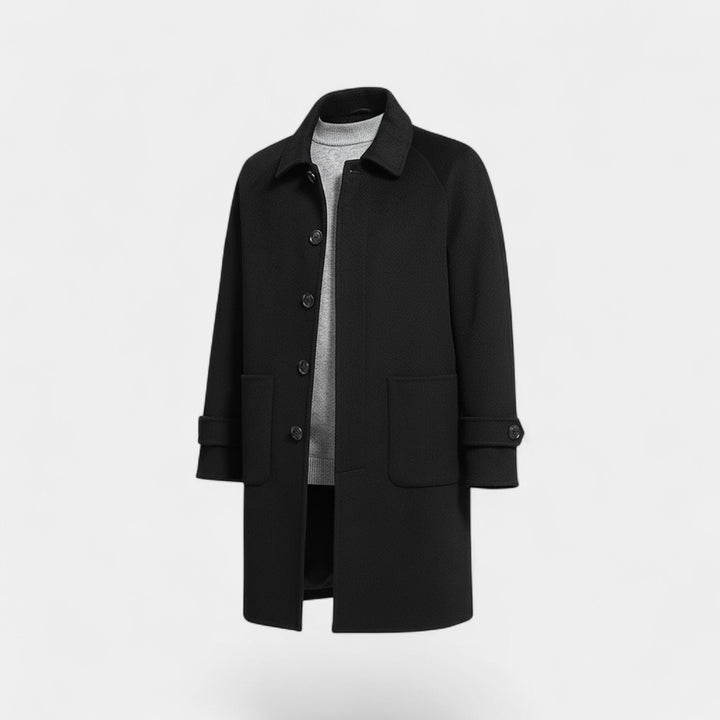 Claire Mode | Cappotto Uomo 100% cachemire – Reversibile Mezza Lunghezza con Chiusura a Un Bottone