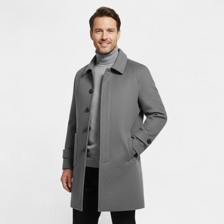 Claire Mode | Cappotto Uomo 100% cachemire – Reversibile Mezza Lunghezza con Chiusura a Un Bottone