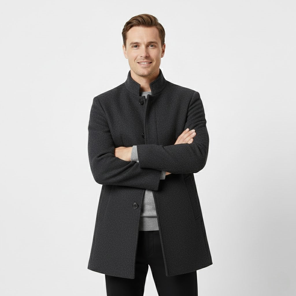 Cappotto uomo spesso in lana merino