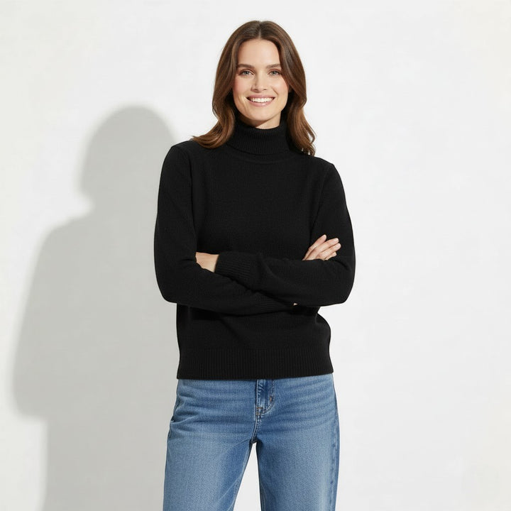 Riche | Damen Rollkragenpullover aus gestrickter Wolle