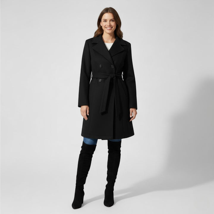 Riche | Damen langer Mantel aus eleganter, taillierter Wolle