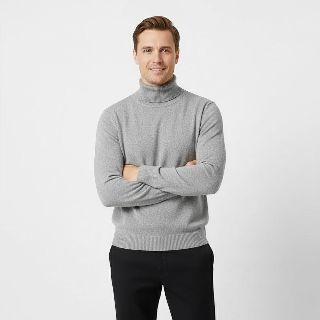 Herren-Rollkragenpullover mit Wollfutter – dicke Samtoptik